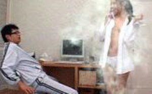 宅男看片电脑冒出美女来gif动态图