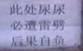 厕所霸气宣传标语：此处尿尿必遭雷劈